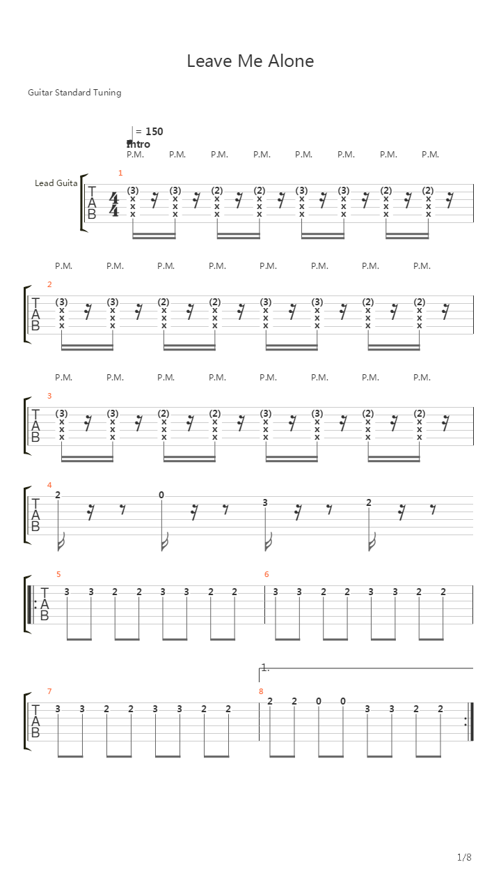Leave Me Alone吉他谱