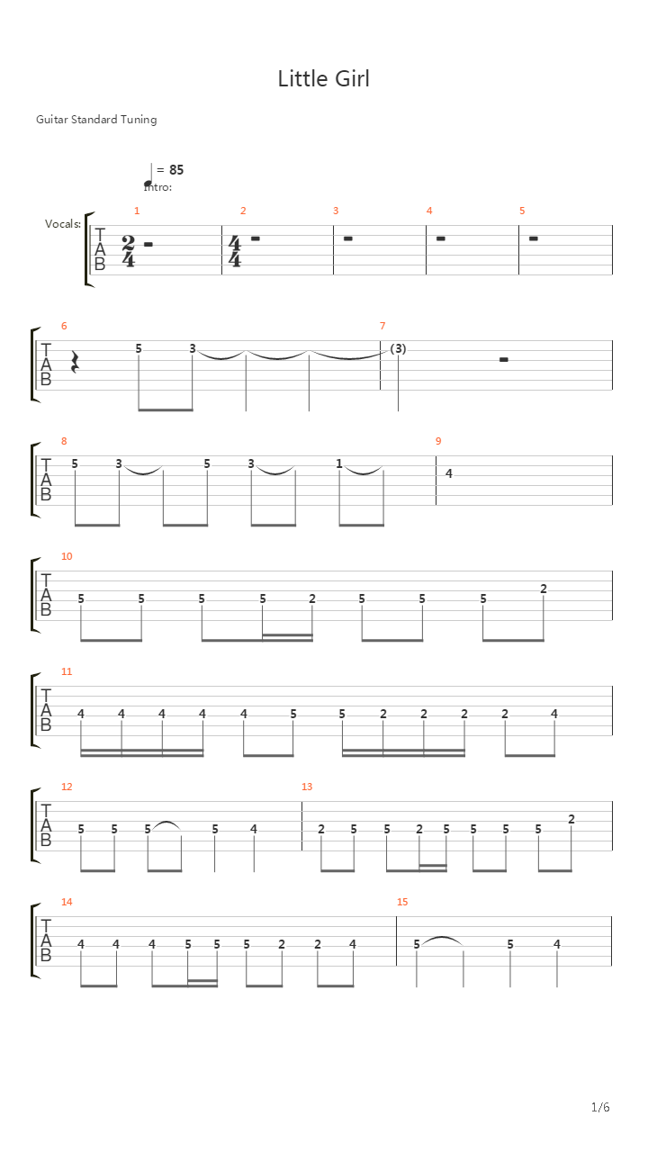 Little Girl吉他谱