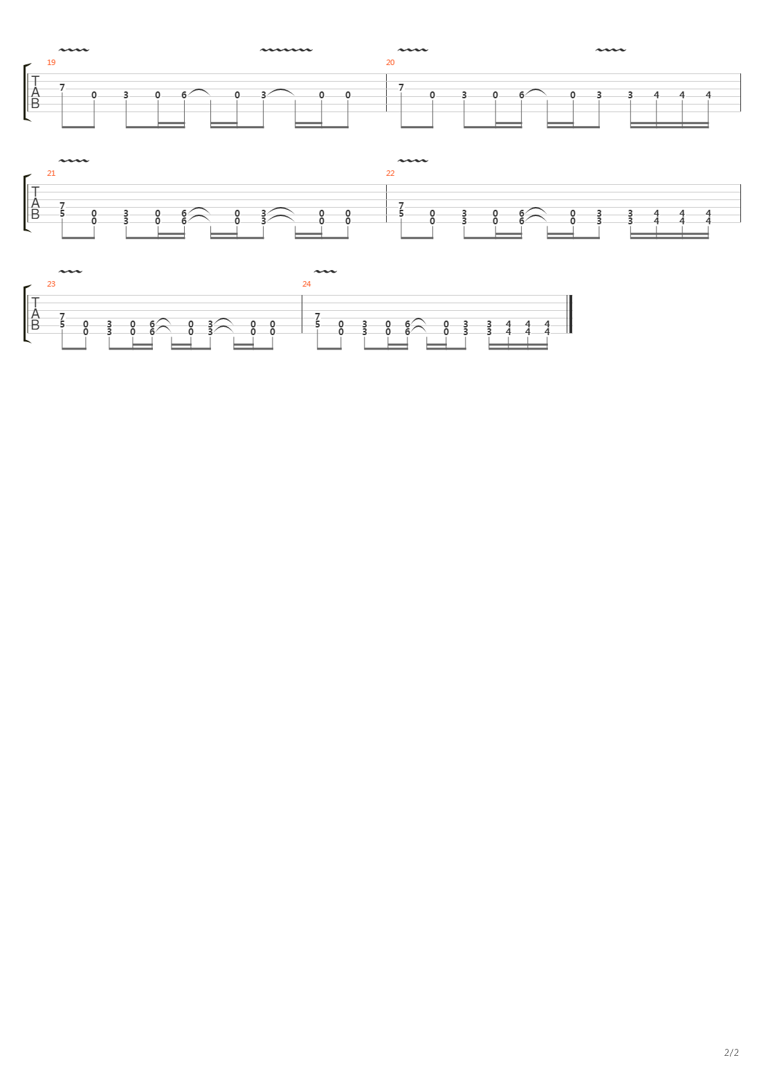 The吉他谱