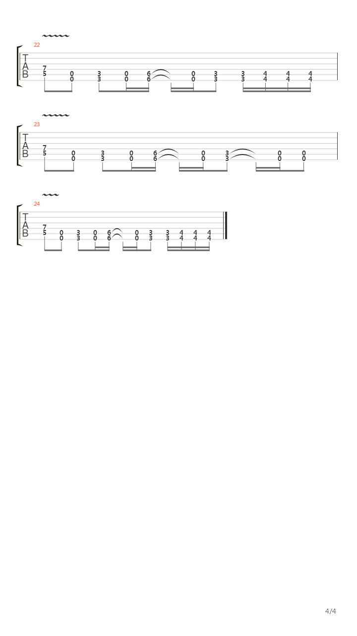The吉他谱