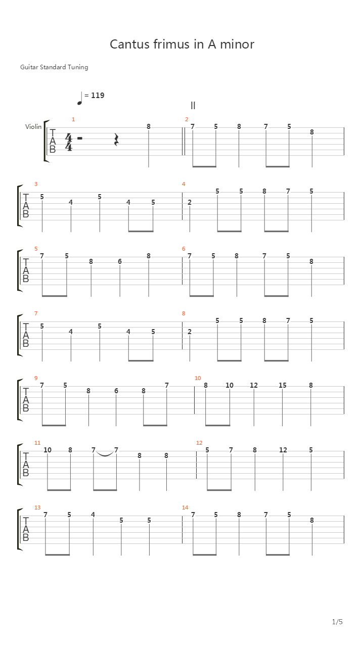 Cantus Frimus In A-minor吉他谱