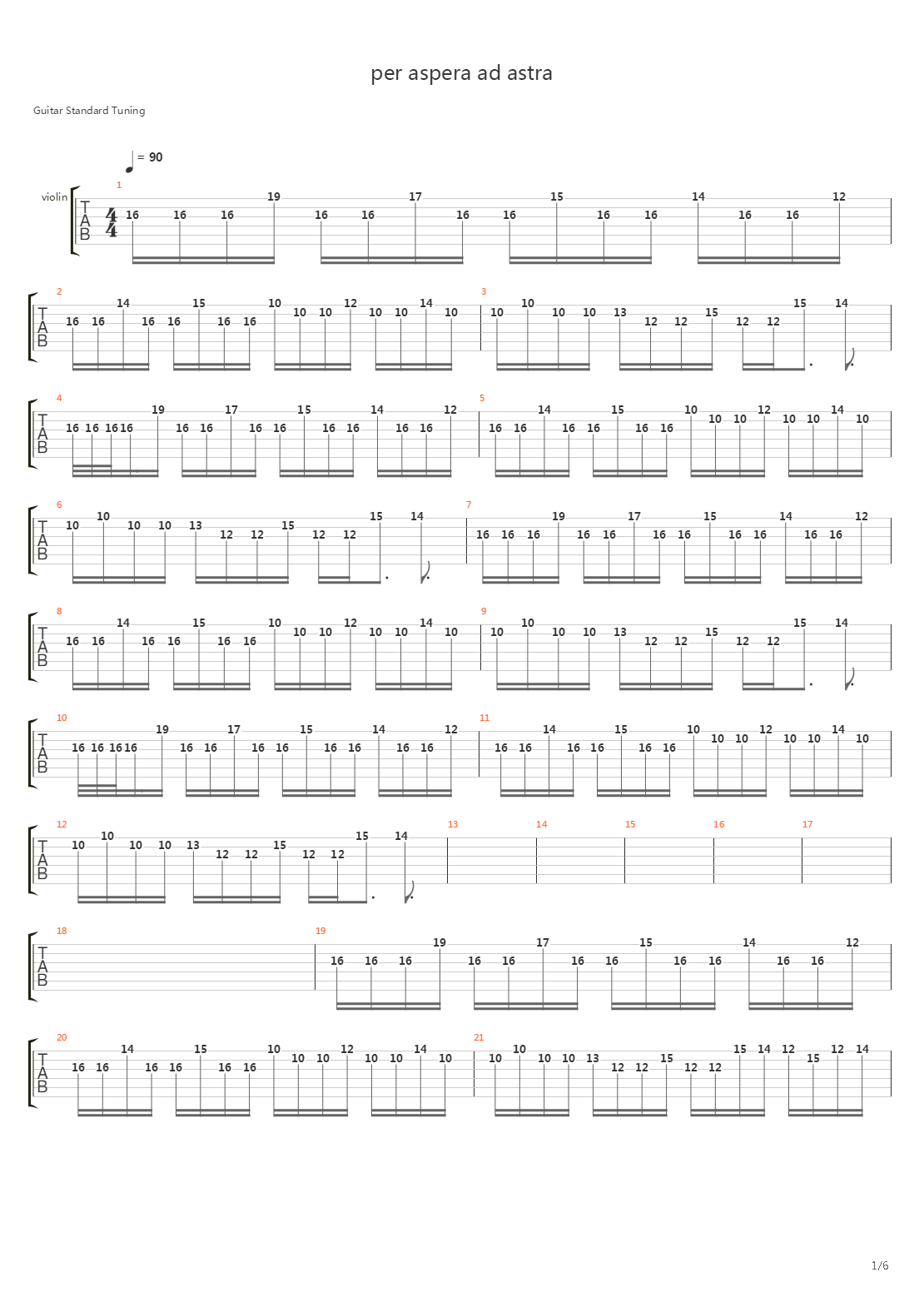 Per Aspera Ad Astra吉他谱