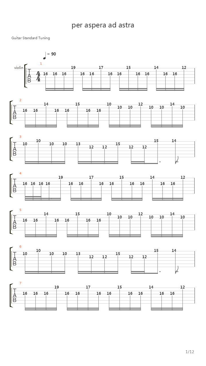 Per Aspera Ad Astra吉他谱