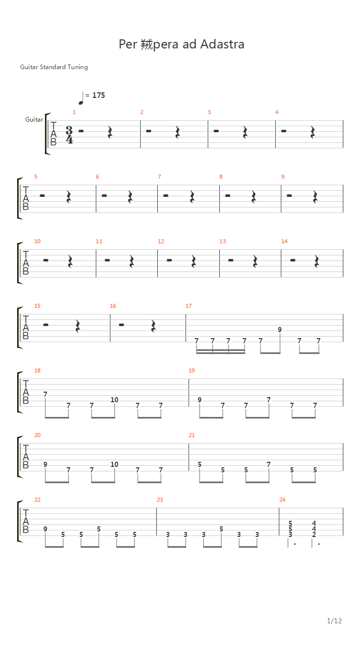 Per Aspera Ad Astra吉他谱