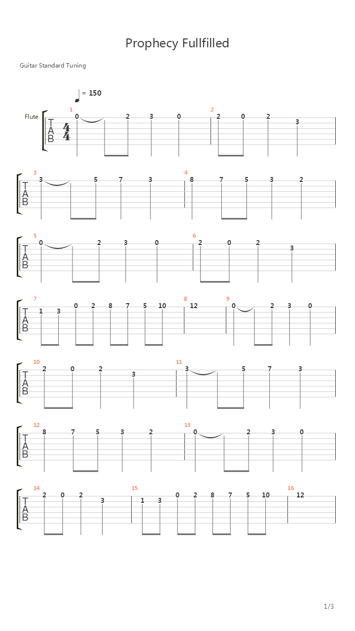 Prophecy Fullfilled吉他谱