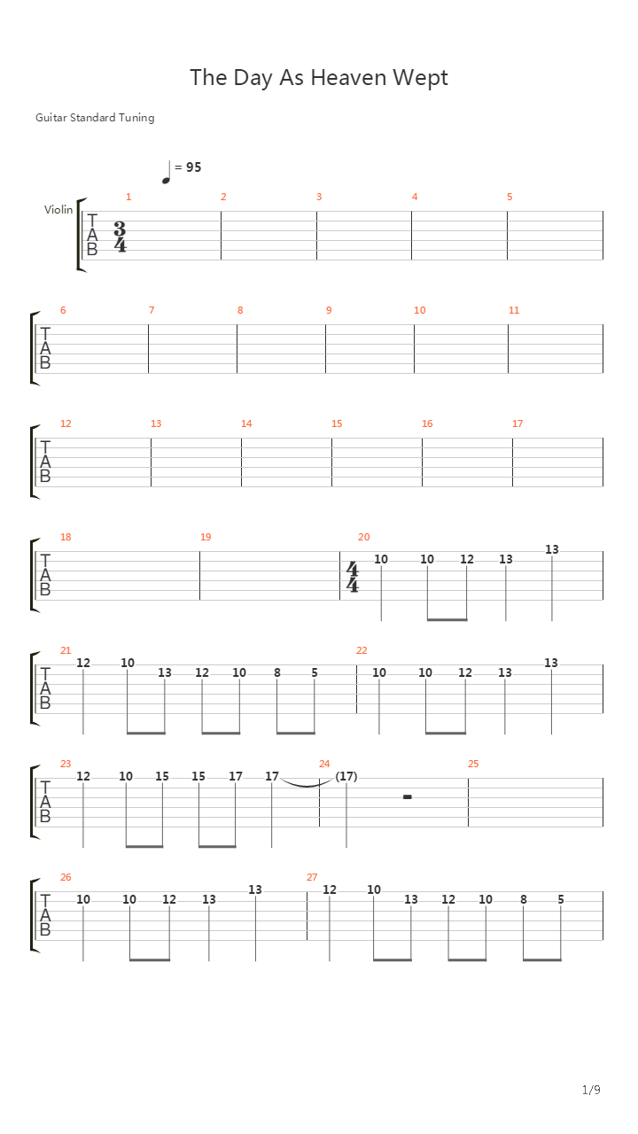 The Day As Heaven Wept吉他谱