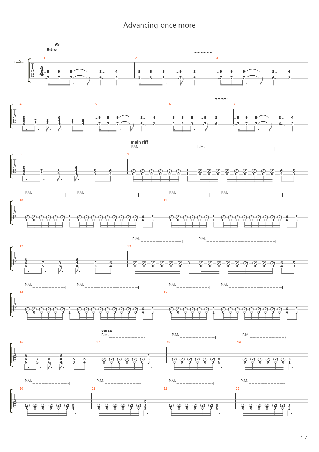 Advancing Once More吉他谱