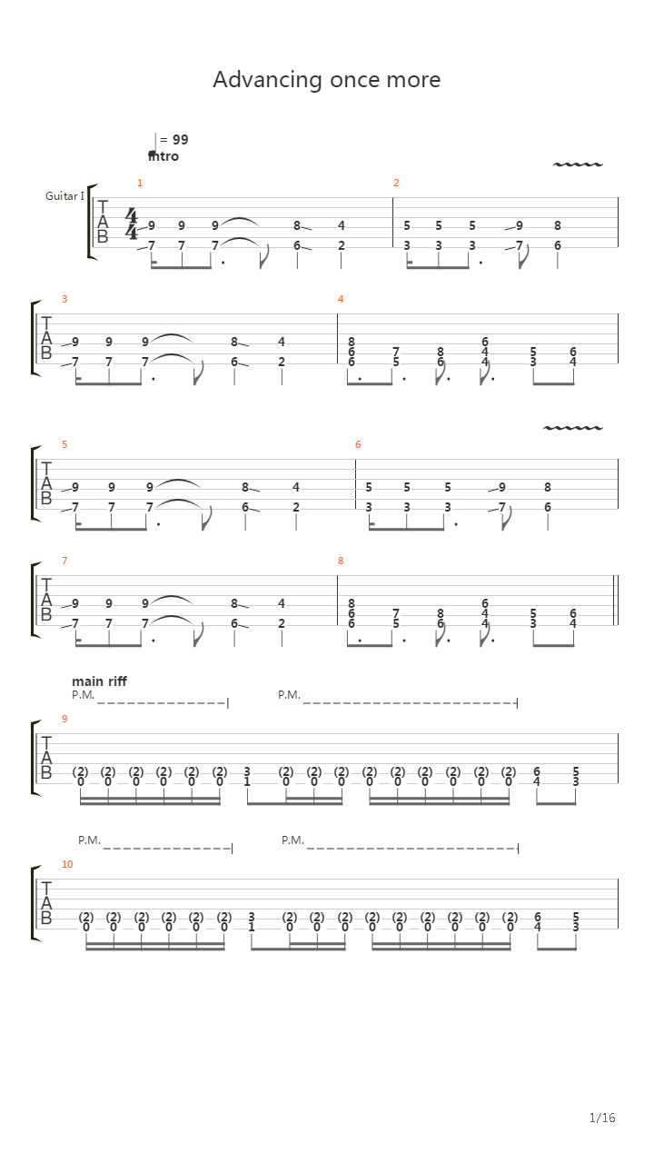 Advancing Once More吉他谱