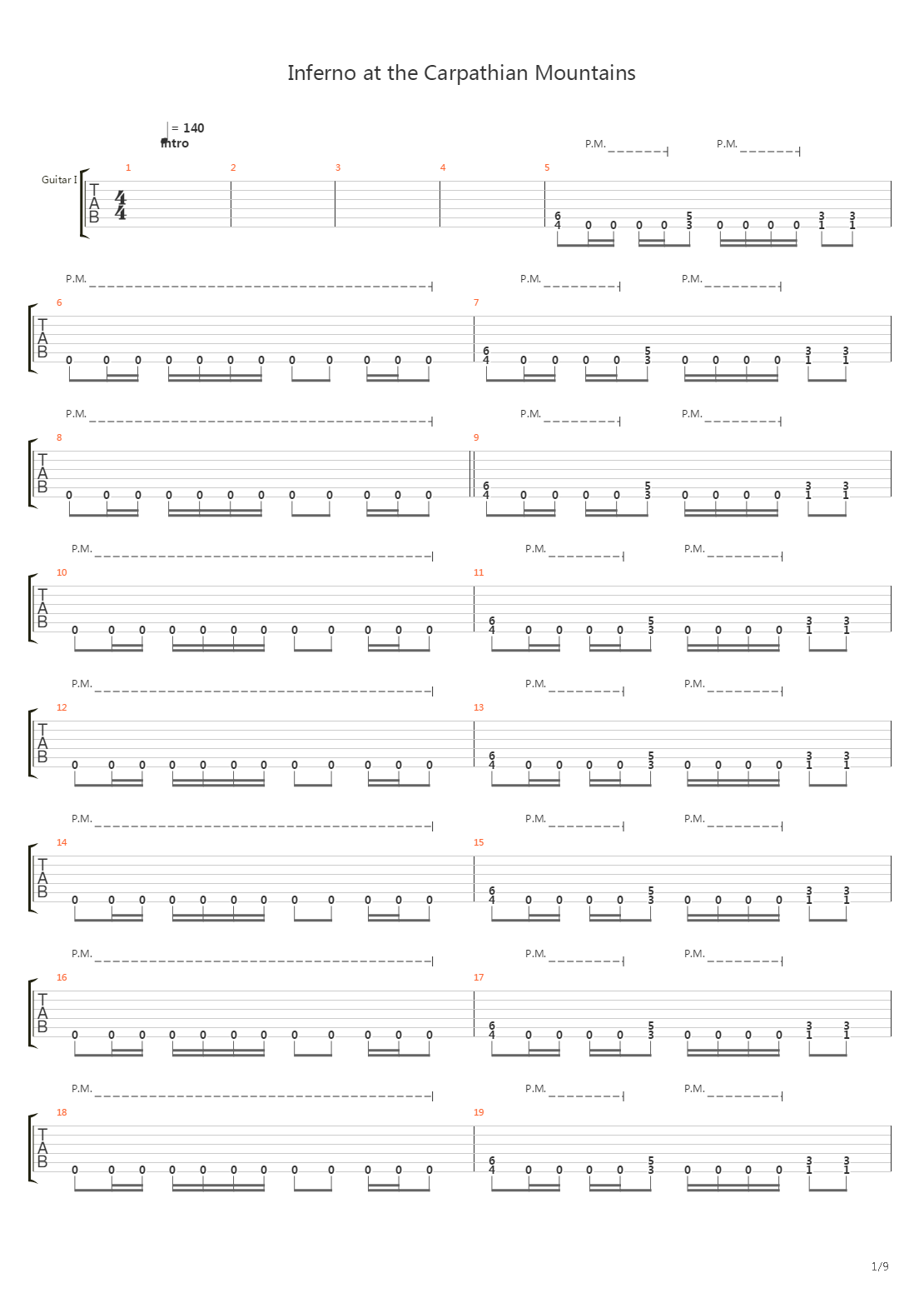 Inferno At The Carpathian Mountains吉他谱