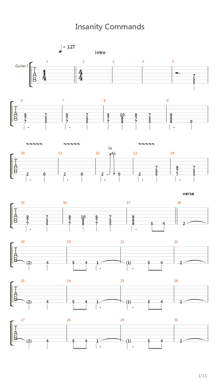 Insanity Commands吉他谱