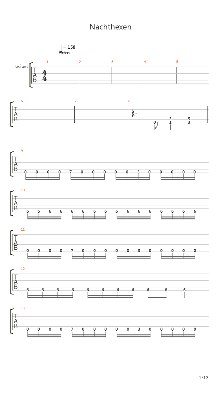Nachthexen吉他谱