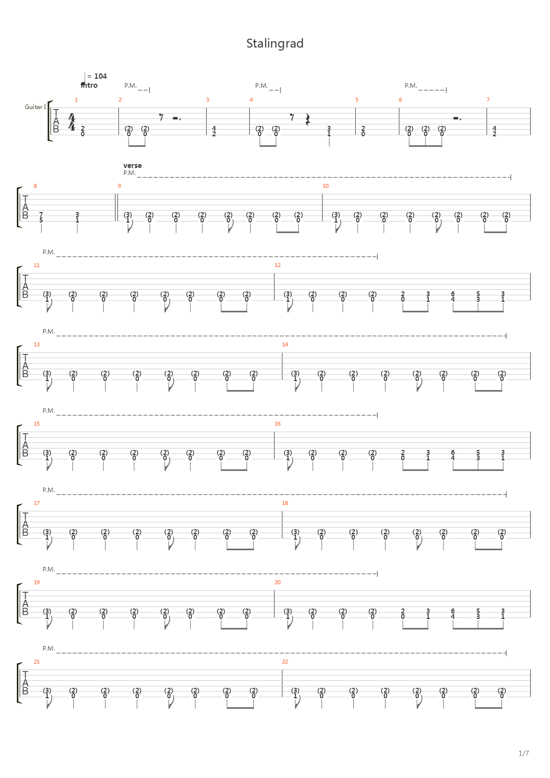 Stalingrad吉他谱