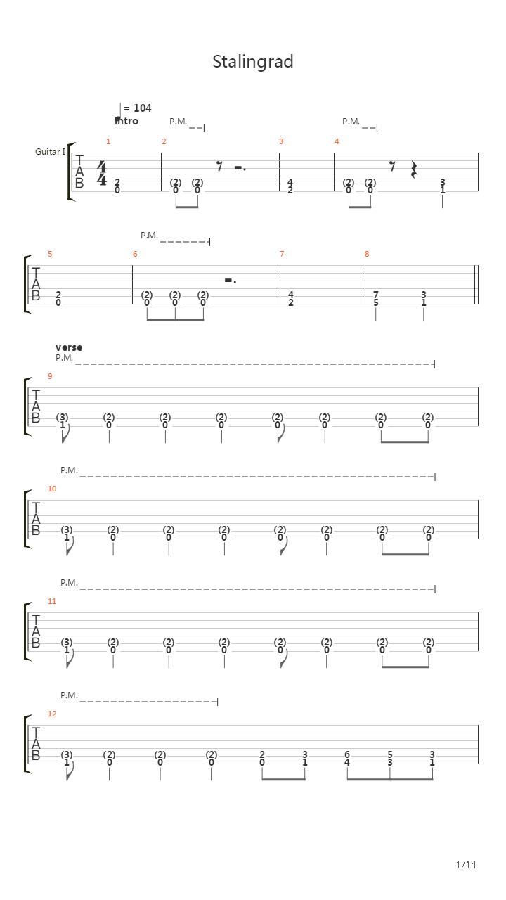 Stalingrad吉他谱
