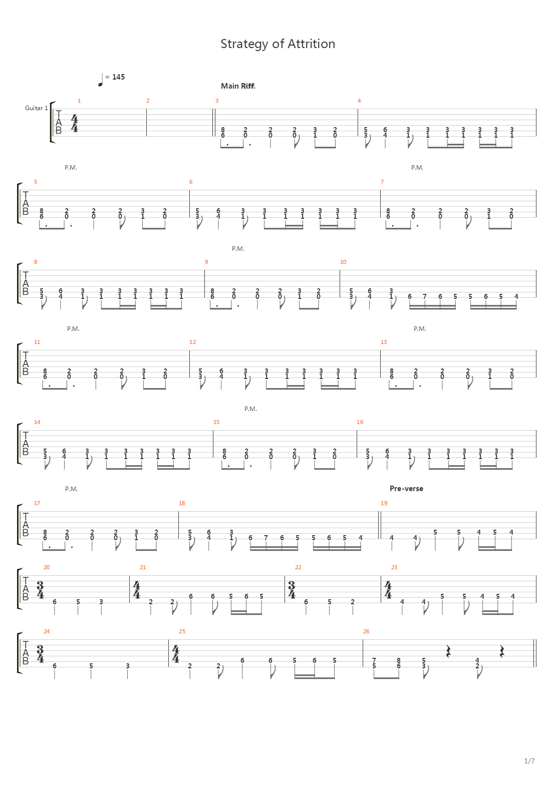 Strategy Of Attrition吉他谱