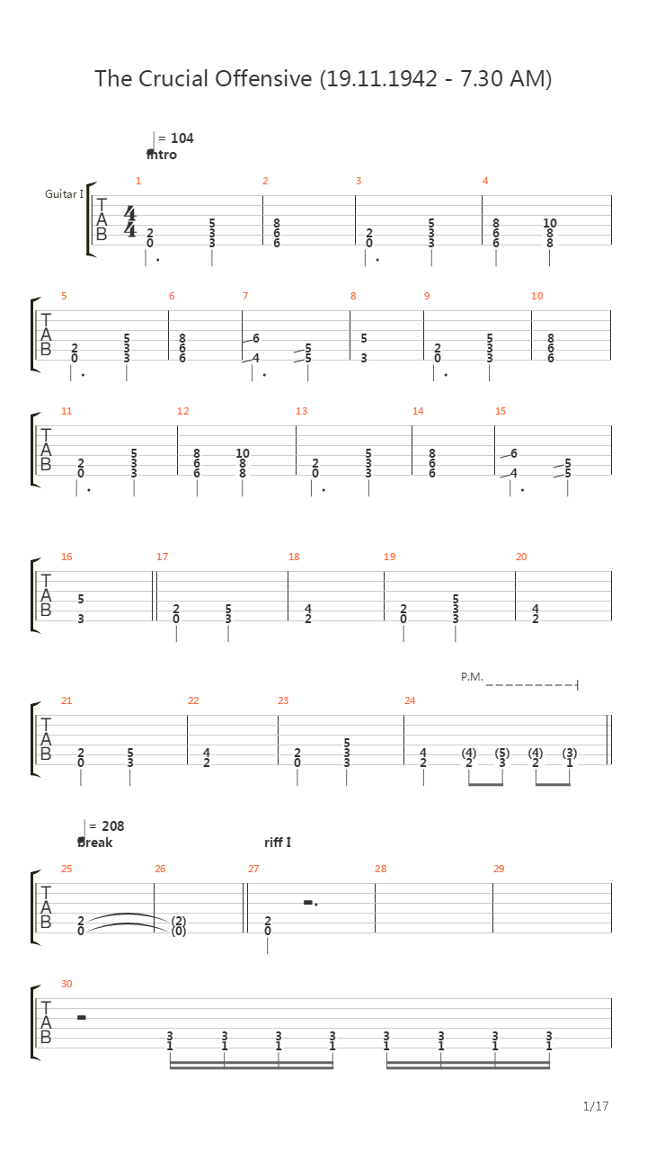 The Crucial Offensive吉他谱