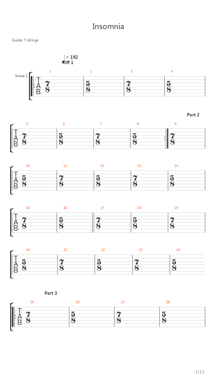Insomnia吉他谱