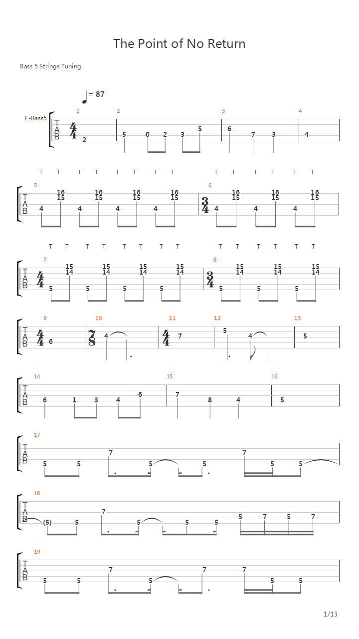 The Point Of No Return吉他谱