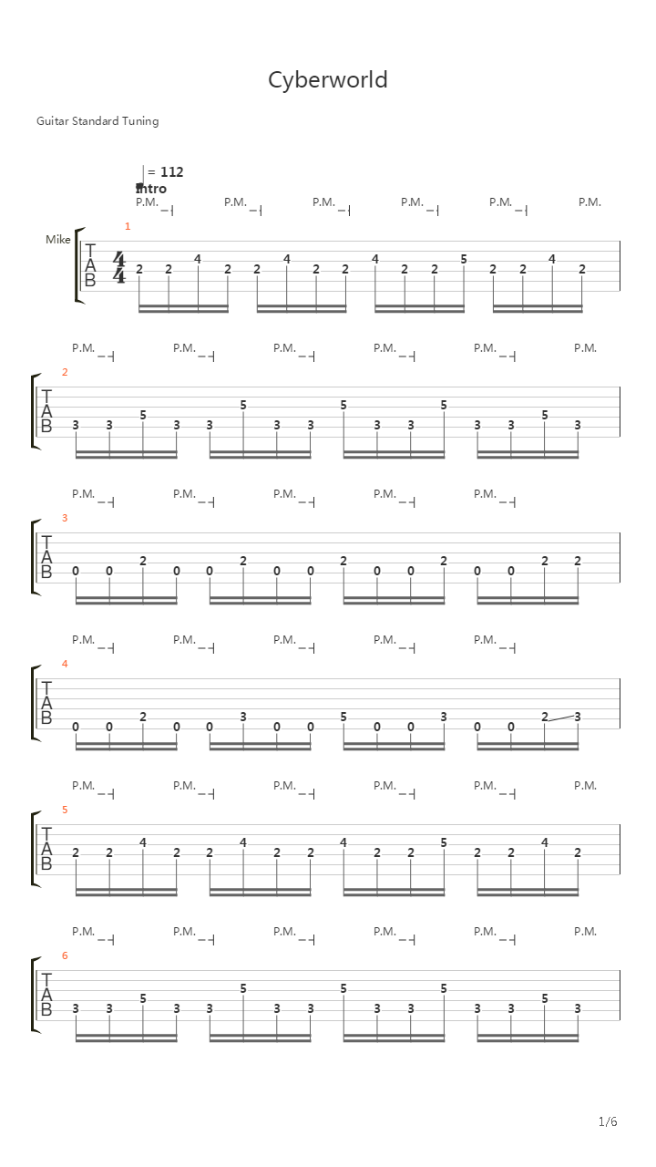 Cyberworld吉他谱