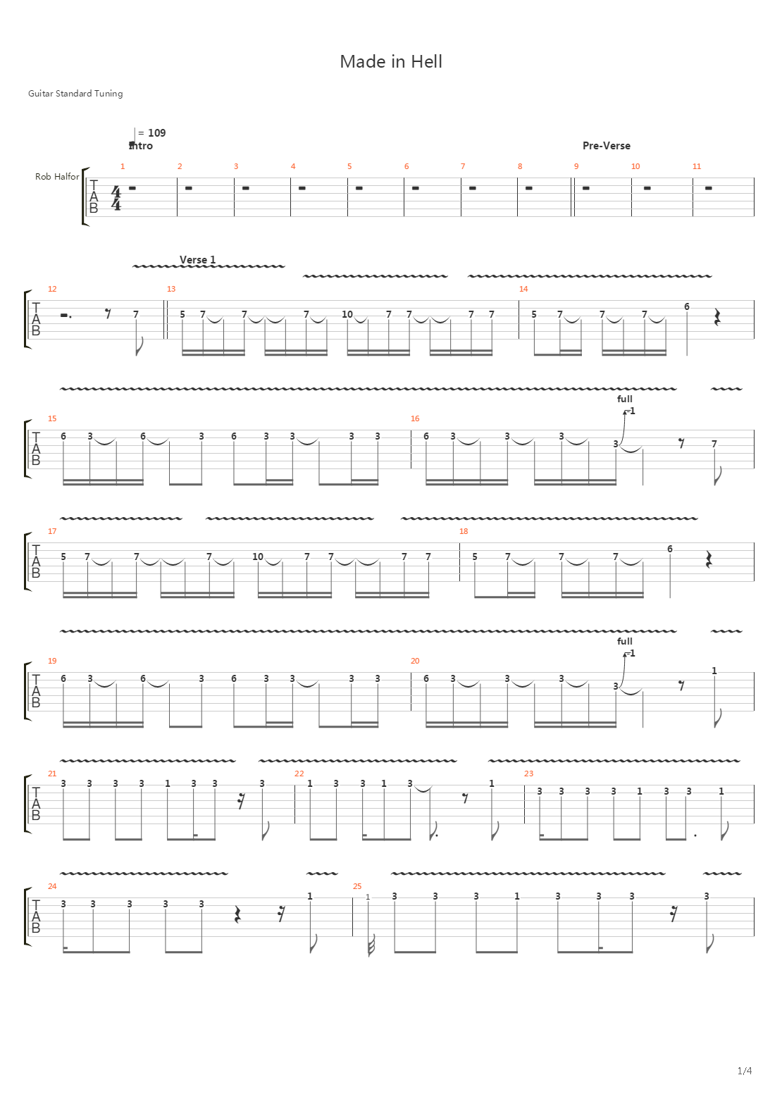 Made In Hell吉他谱