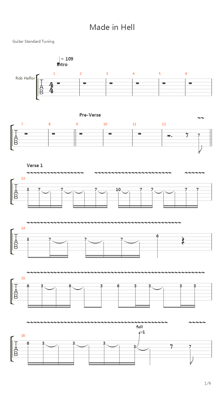 Made In Hell吉他谱