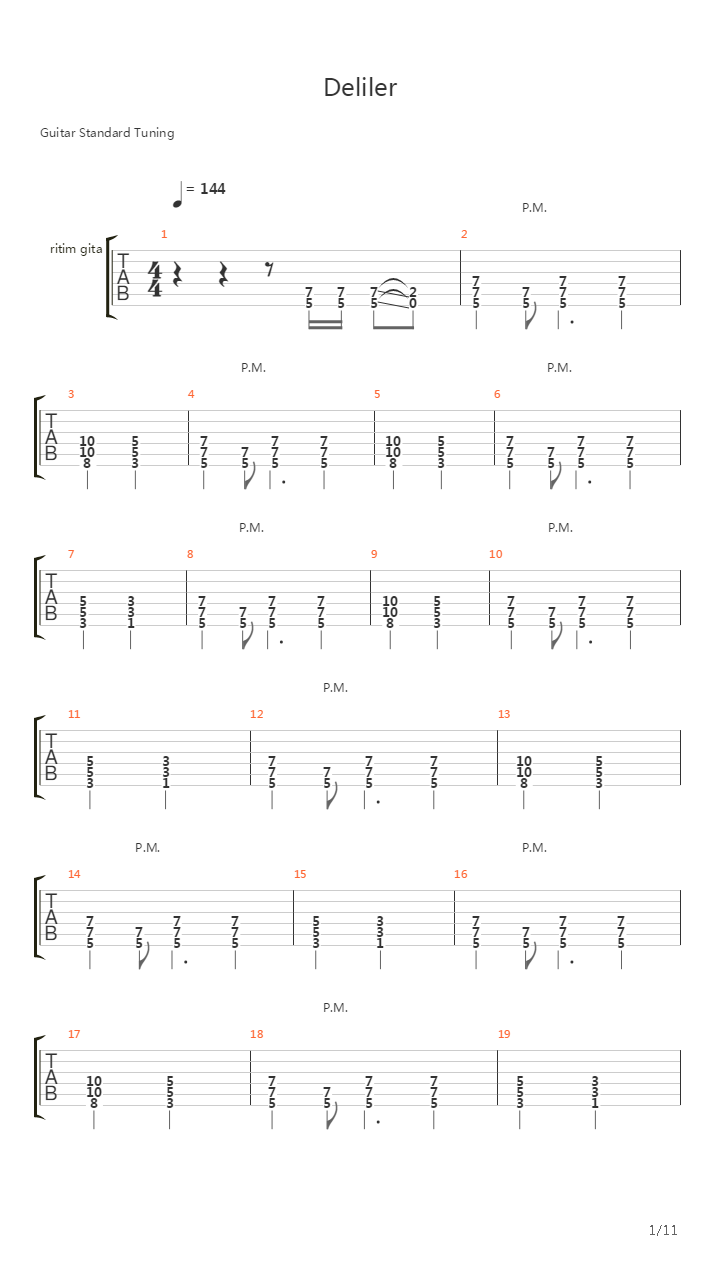 Deliler吉他谱
