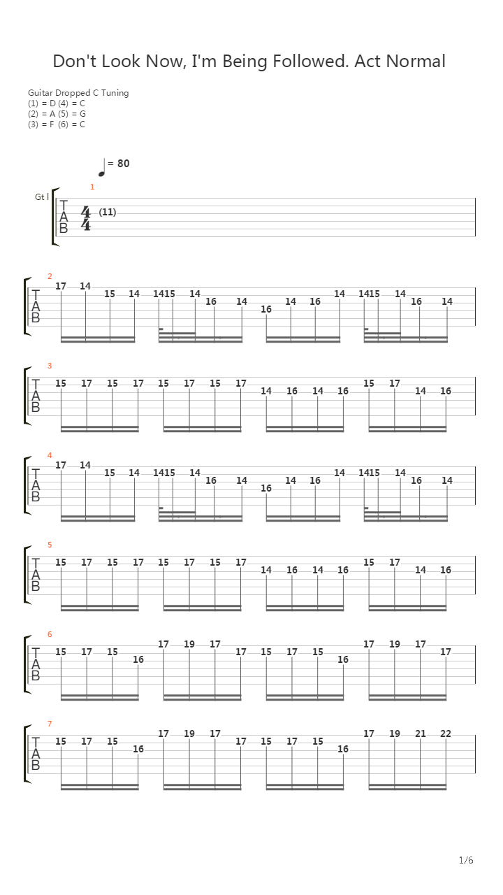 Dont Look Now Im Being Followed Act Normal吉他谱