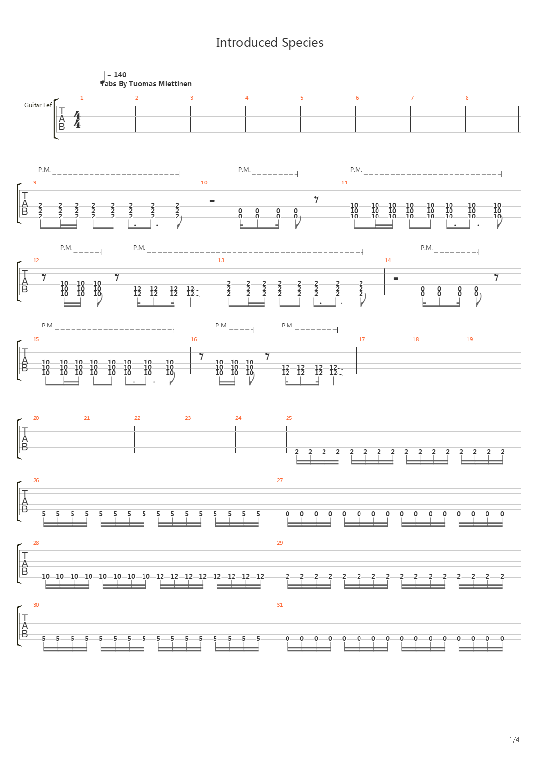 Introduced Species吉他谱