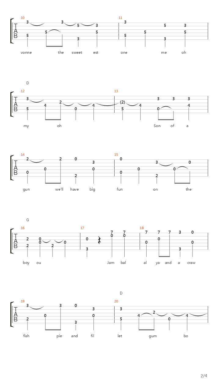 Jambalaya吉他谱