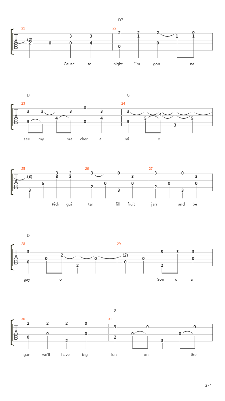 Jambalaya吉他谱