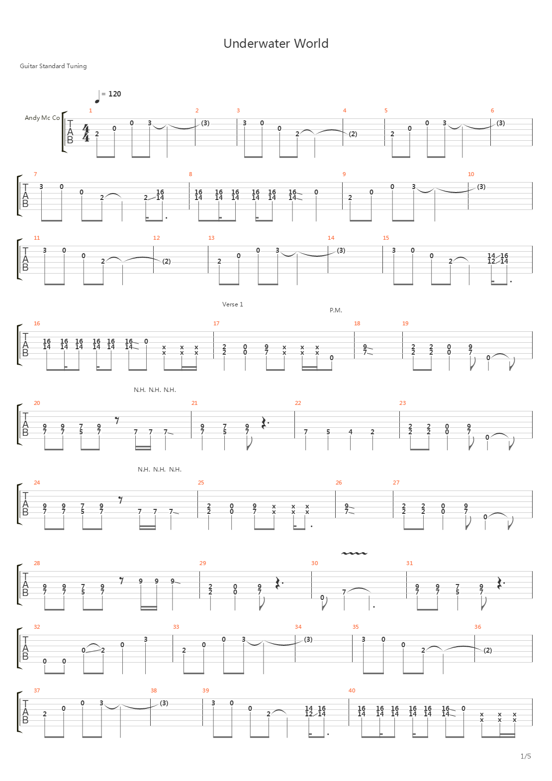 Underwater World吉他谱
