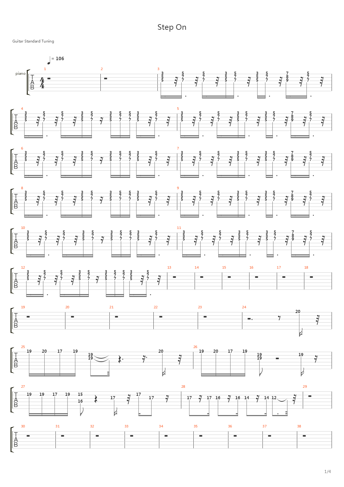 Step On吉他谱