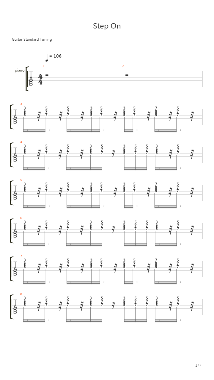 Step On吉他谱