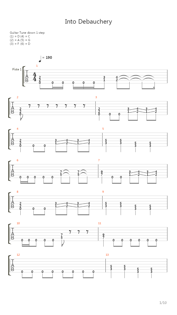 Into Debauchery吉他谱