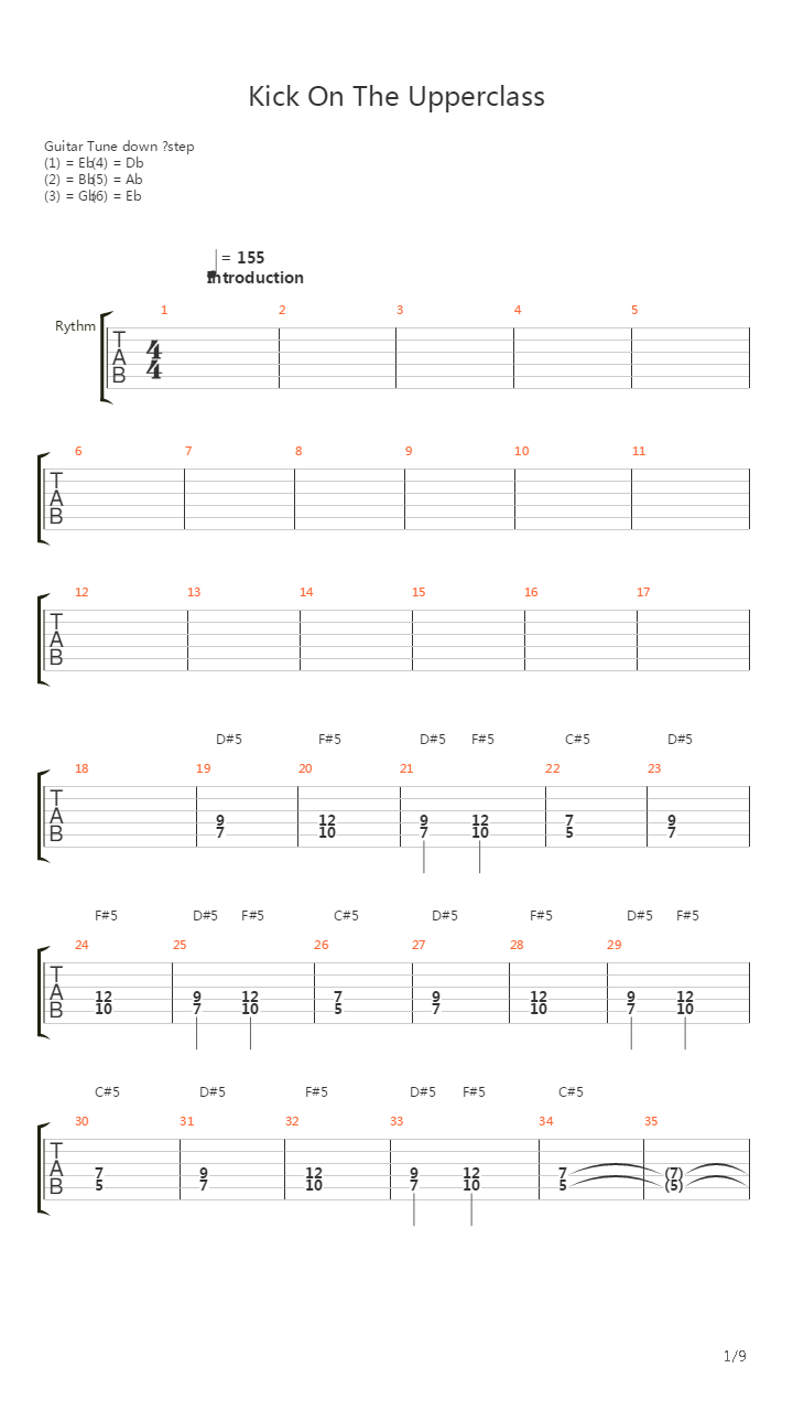 Kick On The Upperclass吉他谱