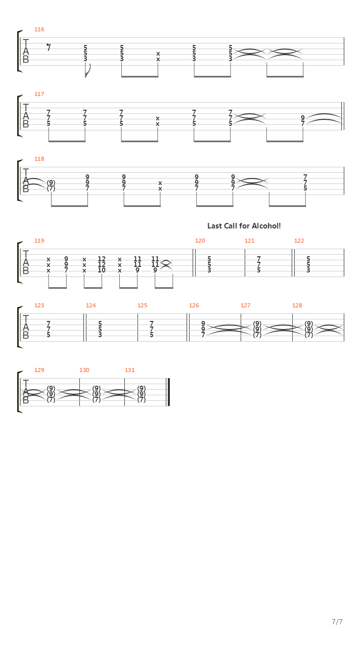 Last Call For Alcohol吉他谱