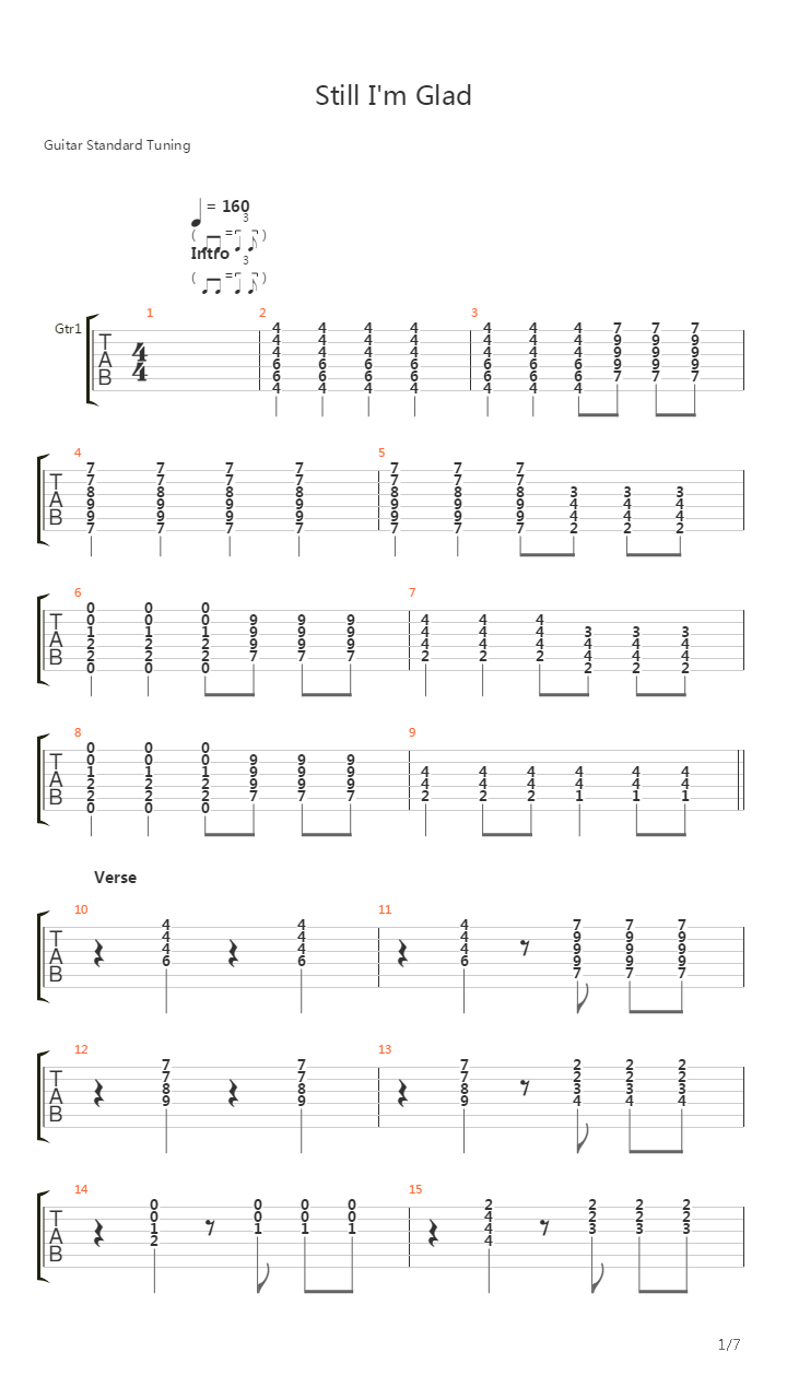 Still Im Glad吉他谱