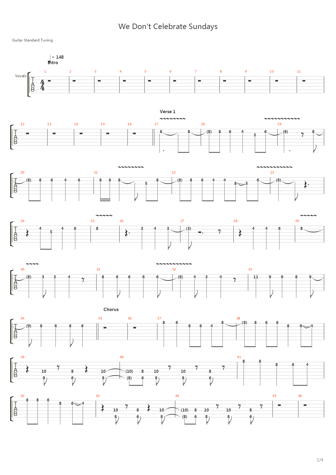 We Dont Celebrate Sundays吉他谱