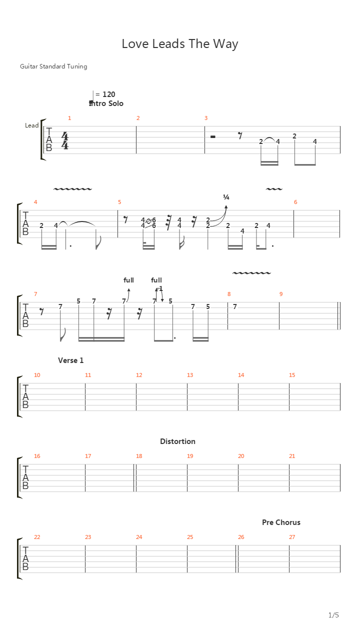 Love Leads The Way吉他谱