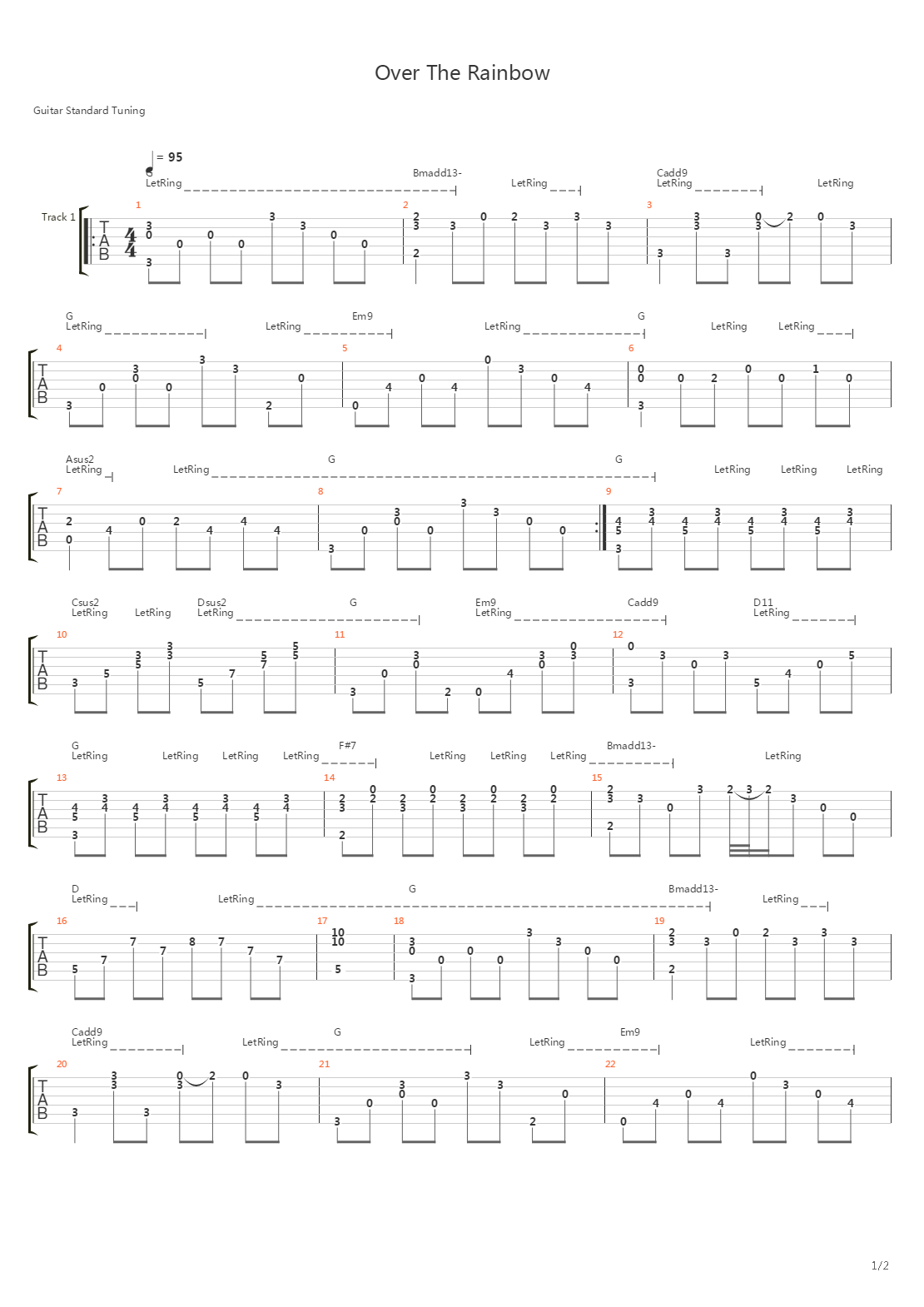 Over The Rainbow吉他谱