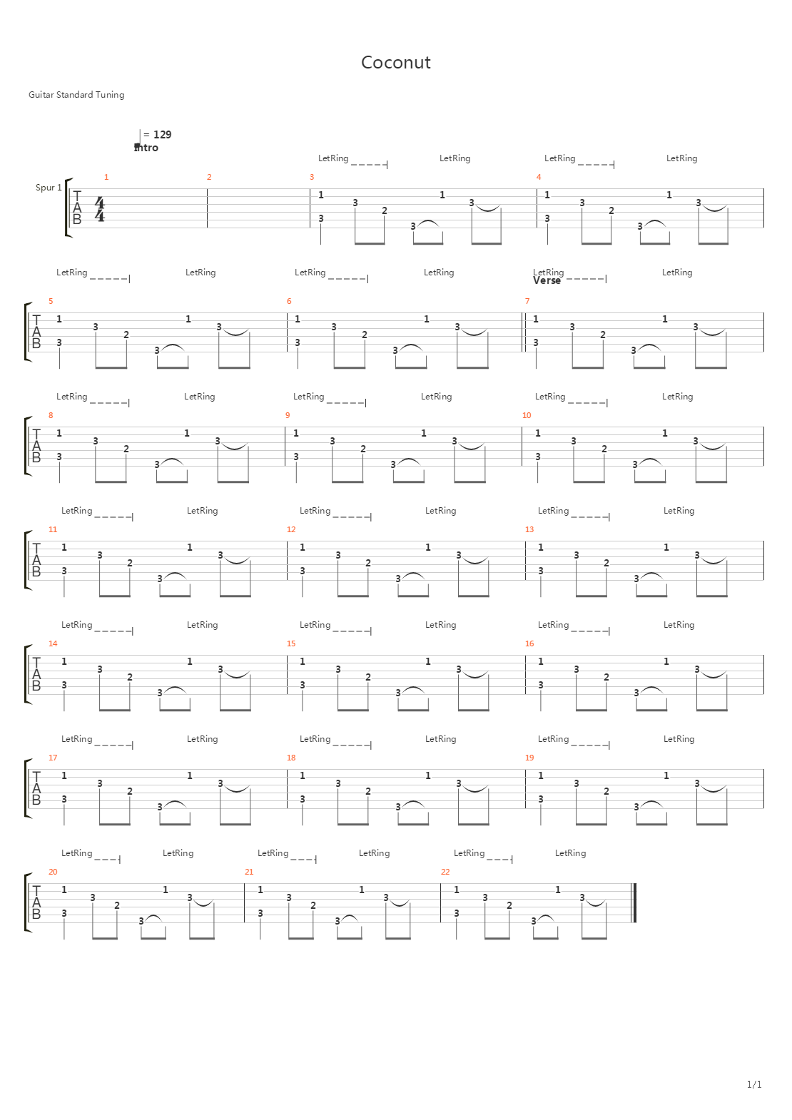 Coconut吉他谱