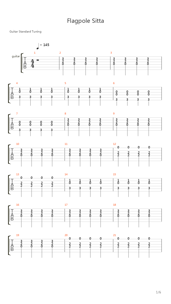 Flagpole Sitta吉他谱