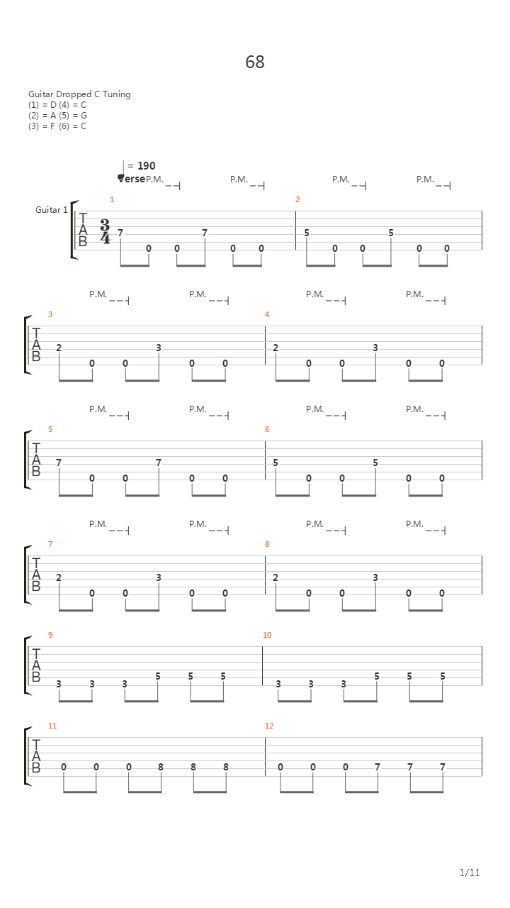 68吉他谱