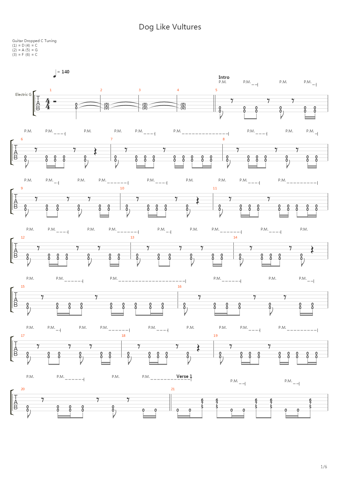 Dog Like Vultures吉他谱