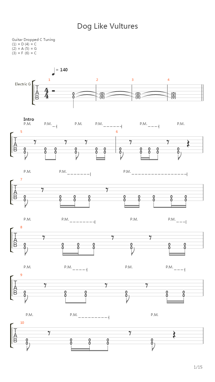 Dog Like Vultures吉他谱