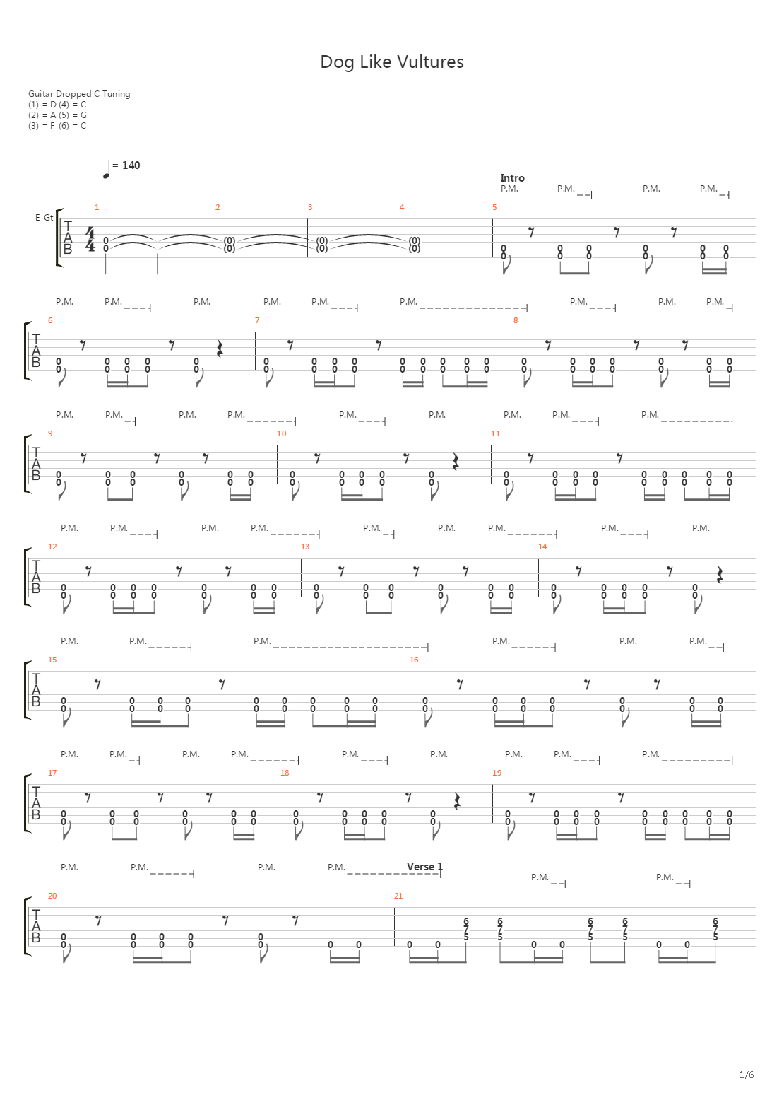 Dogs Like Vultures吉他谱