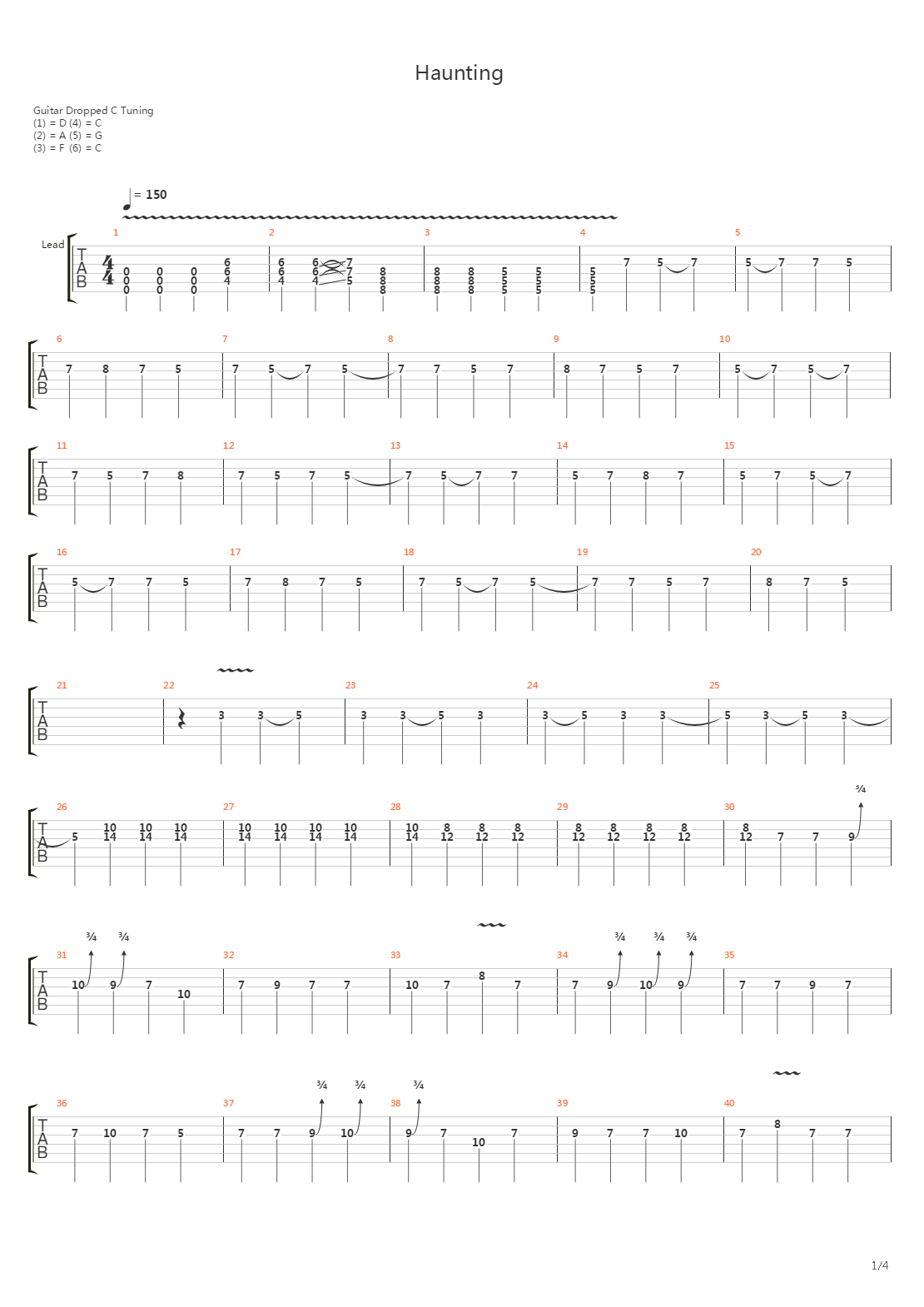 Haunting吉他谱