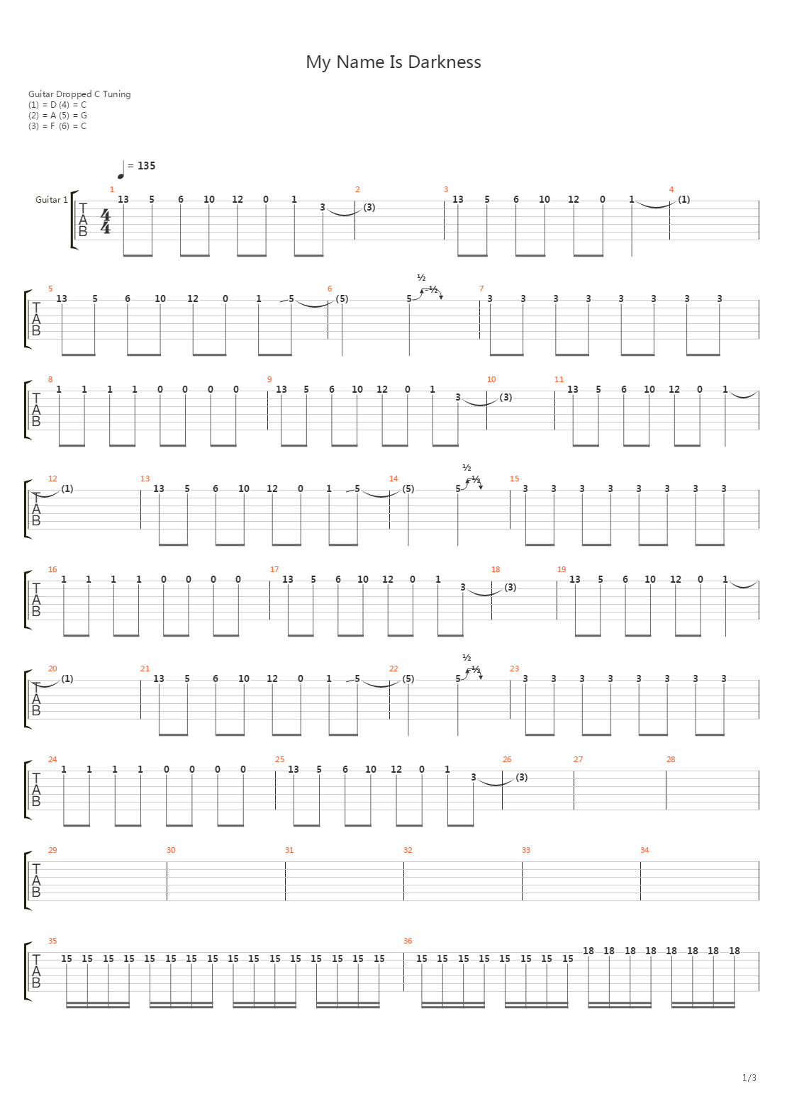My Name Is Darkness吉他谱