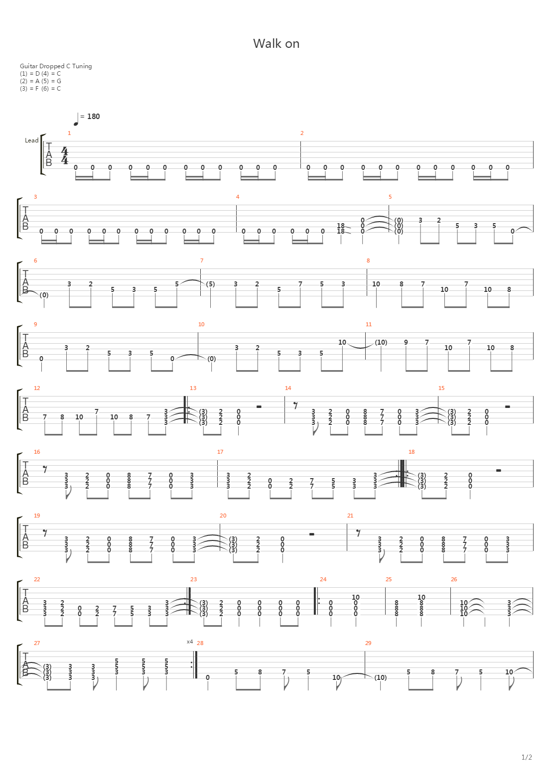 Walk On吉他谱