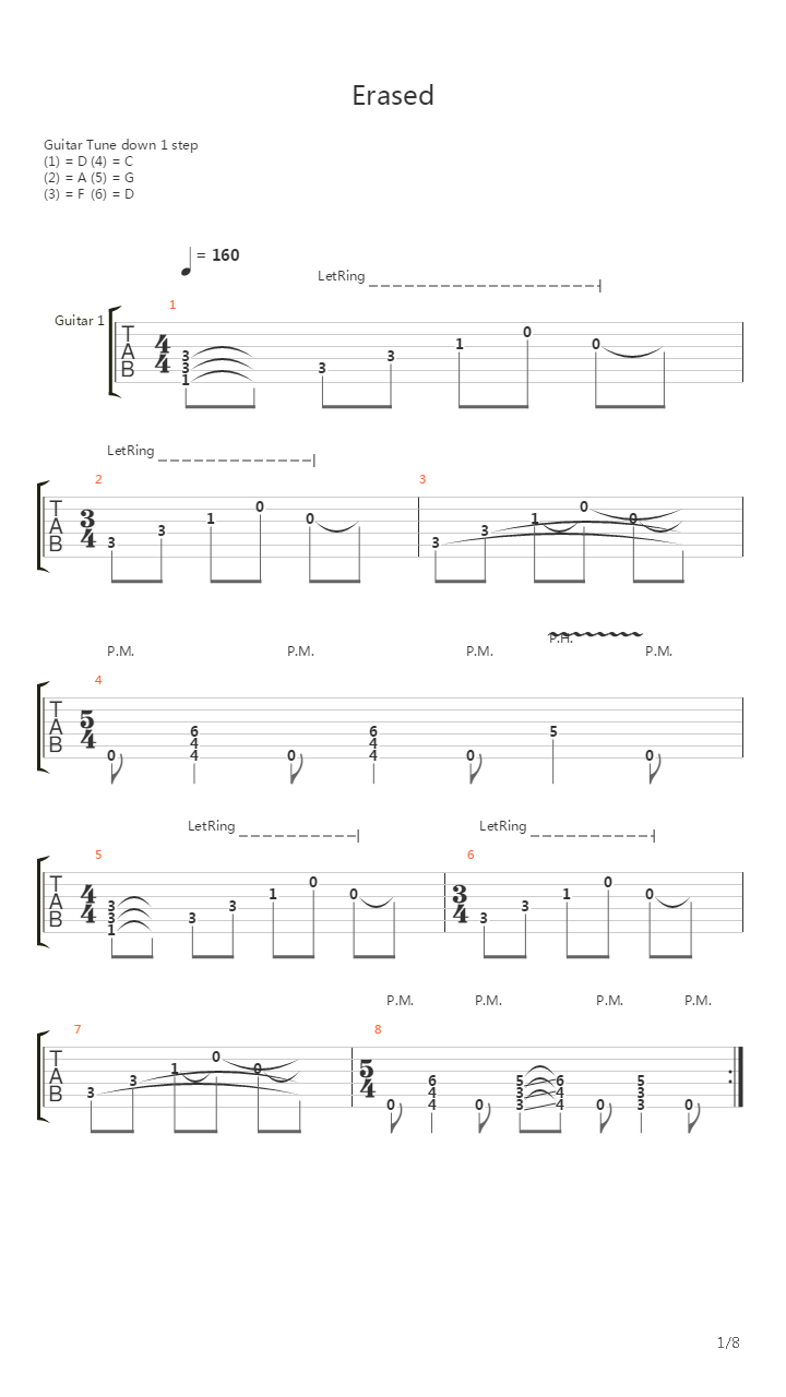 Erased吉他谱