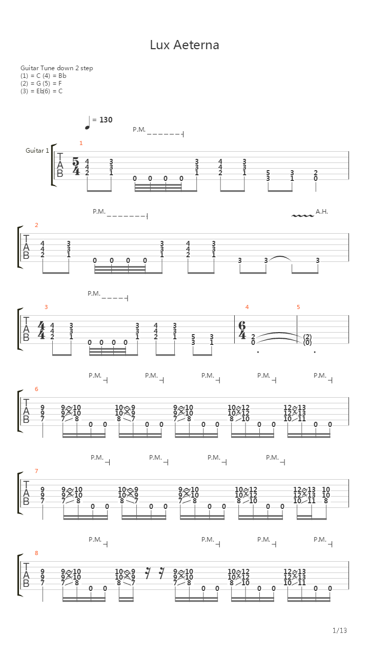 Lux Aeterna吉他谱